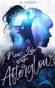 Silhouette eines Frauenkopfes, in dem ein Mann mit Gitarre zu sehen ist. In Blau gehalten. Darunter die Schrift "New Life with Afterglow"