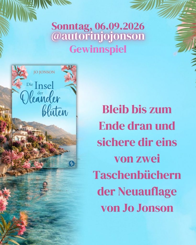 Daten zur Blogtour zu "Die Insel der Oleanderblüten" mit den teilnehmenden Bloggern und ihren Instagramaccounts sowie den Themen